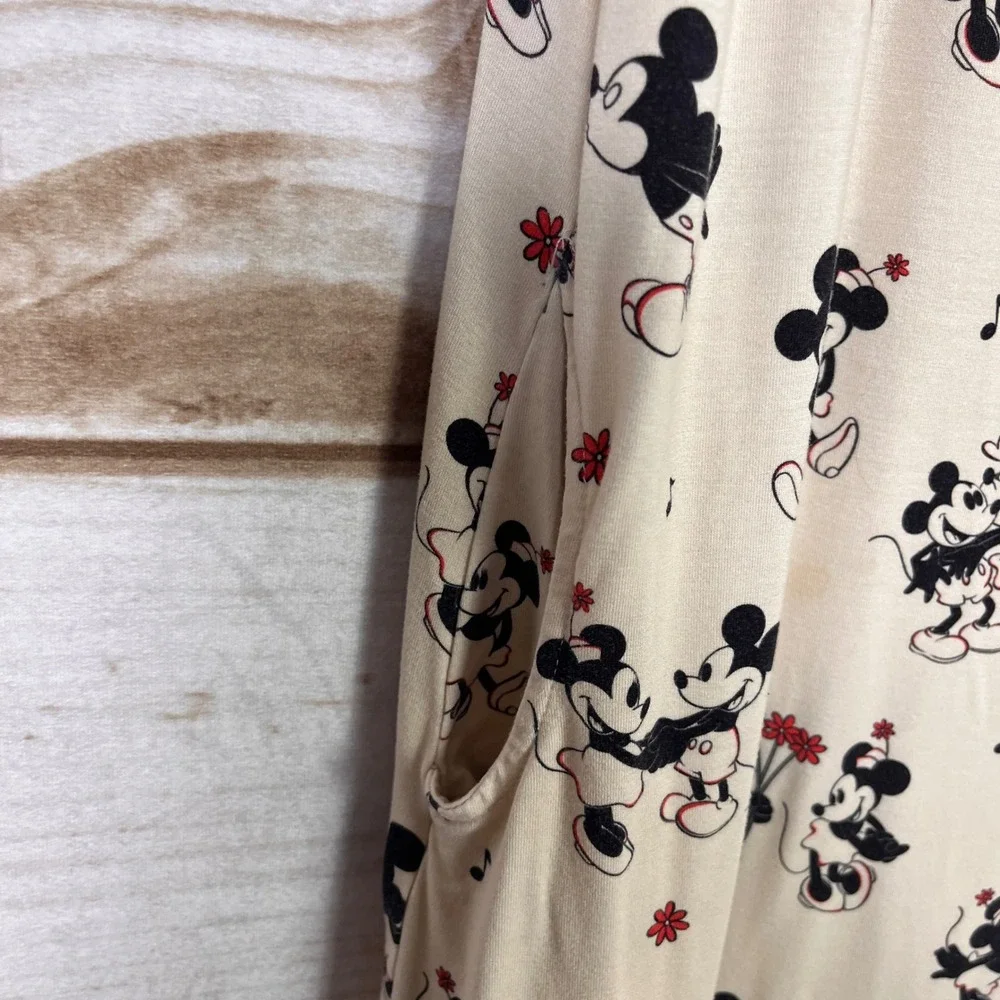 Tiny Threads Kids Mickey Minnie Mouse Bamboo Viscose Nightgown Red Cream 9/10